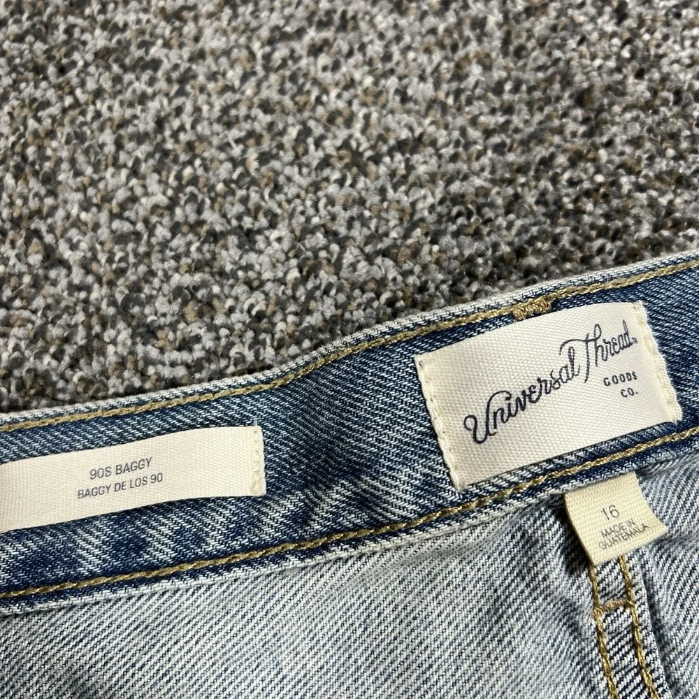 Universal Thread Jeans‎ Womens 16 Blue 90s Baggy Straight Light Wash Denim - Picture 3 of 12